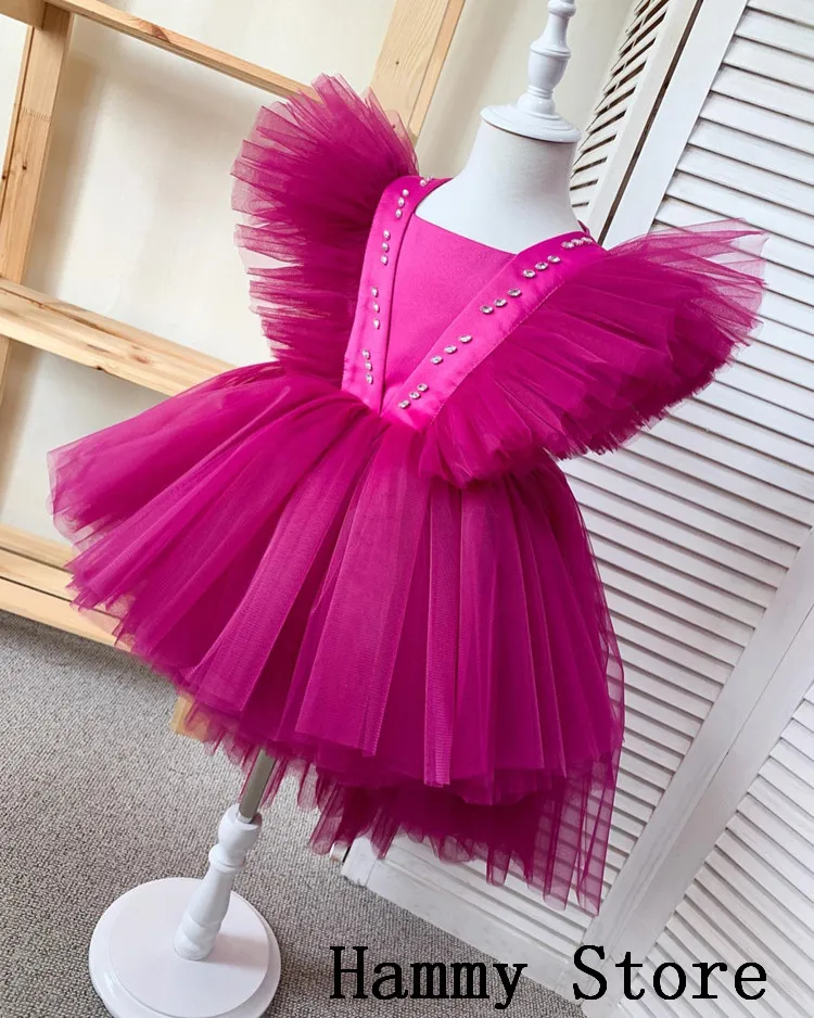 

Новое поступление, Тюлевое платье принцессы до щиколотки, без рукавов, на заказ, детское платье для выпускного вечера, с оборками, длинные на...