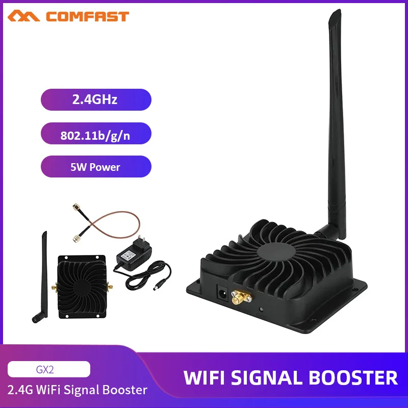 COMFAST WiFi Amplifier 2.4GHz 5W Wifi Power Signal Repeater Router Range Extend Booster 15dBi Wireless Antenna 802.11b/g/n