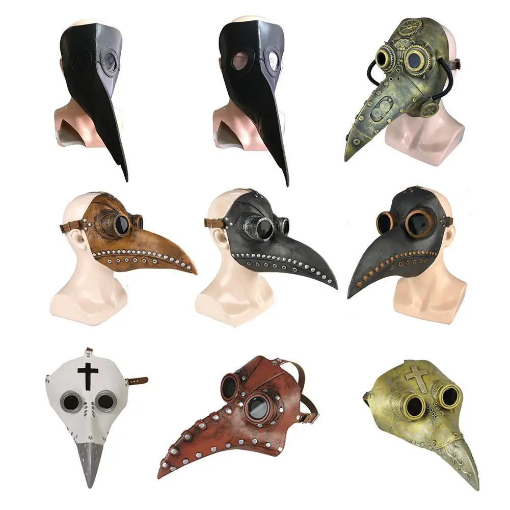 

Leather Beak Mask Halloween Punk Mask Funny Medieval Steampunk Birds Cosplay Costume Props Decoration For Adult Children Kids