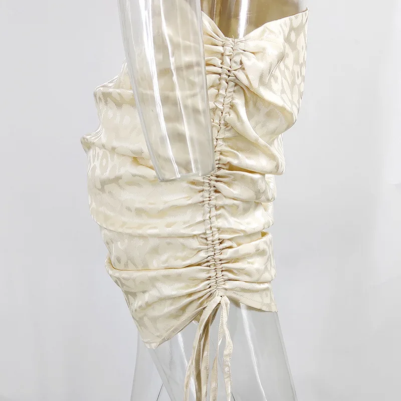 

2020 Woman Dress One Shoulder Long Lantern Sleeve Hollow Out Mini Sexy Dress Dresses Woman Party Night Dresses