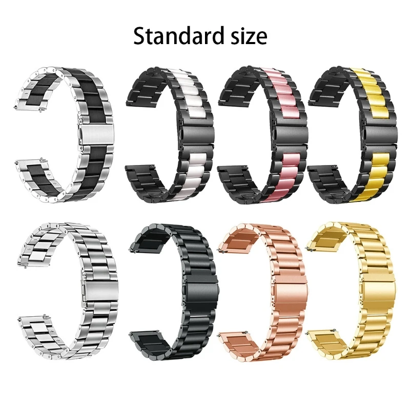 

Replacement Strap For Oneplus Watch Strap One plus Smart Watch Double Snap Buckle Three Beads Solid Stainless Steel Stra