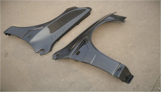

Car Accessories Evo 8 9 Carbon Fiber Front Wider Single Vented Fender +10mm Glossy Fibre Wheel Flare Arch For Lancer Evolution