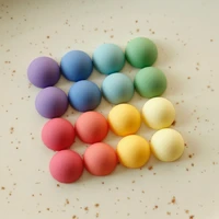 new pigment production matte warm and moist temperament style multi color resin half pill earrings hairpin round patch