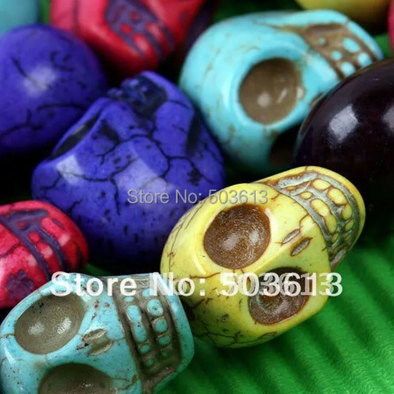 Модные черные бусины в форме черепа из камня Howlite diy резные подходят для