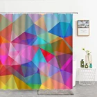 Занавеска для душа, водонепроницаемая, с геометрическим рисунком, водонепроницаемая занавеска для ванной х 240 см, с крючками