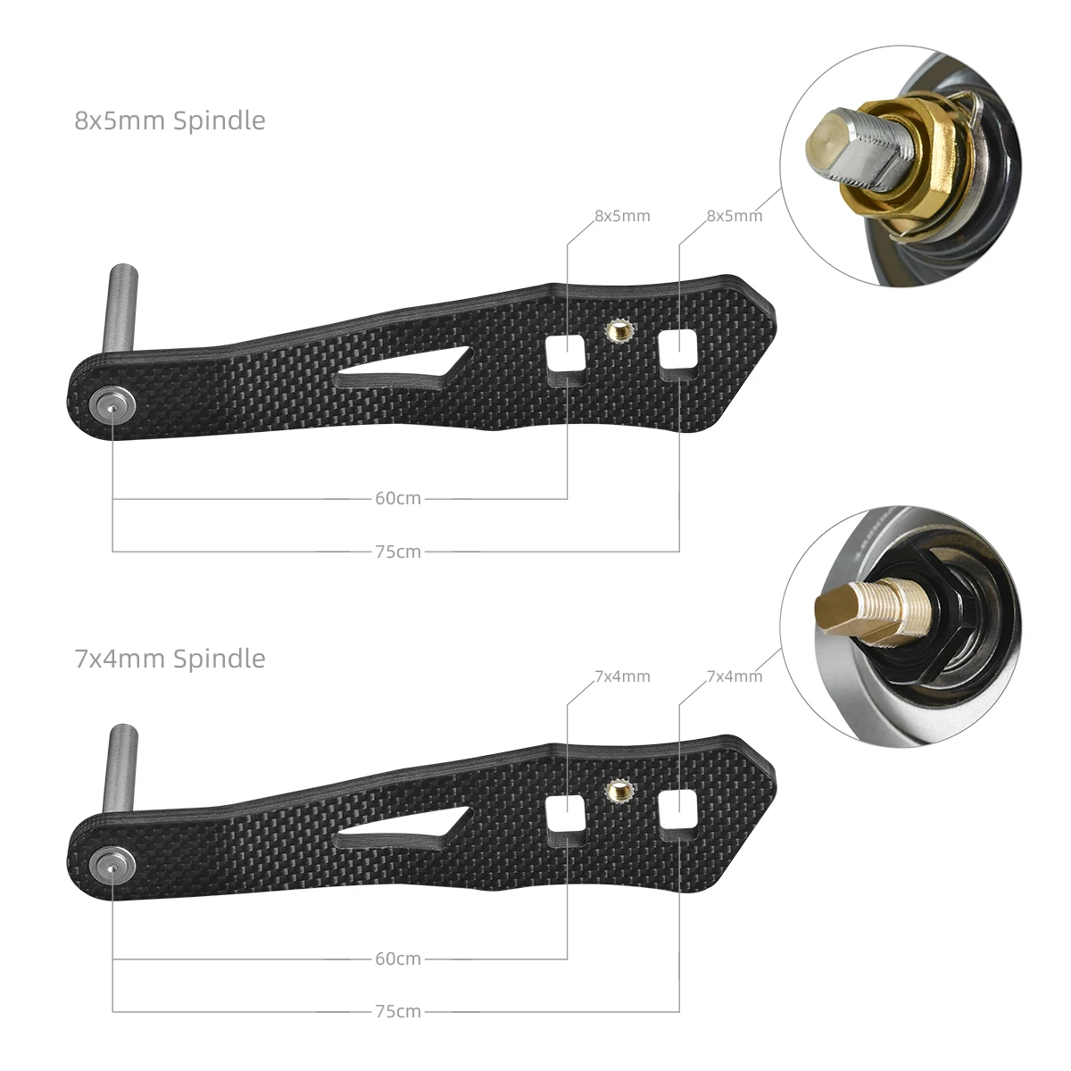 Gomexus катушка с ручкой из углерода для Shimano Curado Banax Daiwa Abu Garcia Doyo Lews 8x5 мм катушка для baitcasing 75 мм как описание