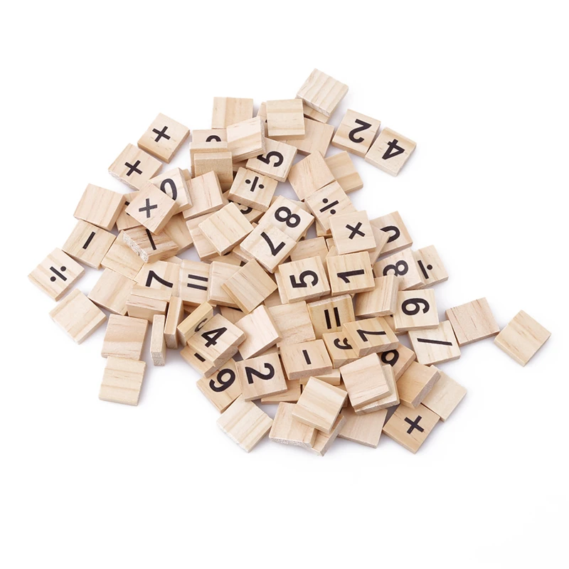 100 PCS Children Wooden English Alphabet Puzzle Toy DIY Numbers Letters Puzzle Develop Baby Intelligent Early Education Toy