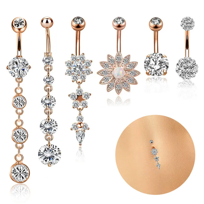 Кольцо из нержавеющей стали для пирсинга подвеска пупка женское украшение в