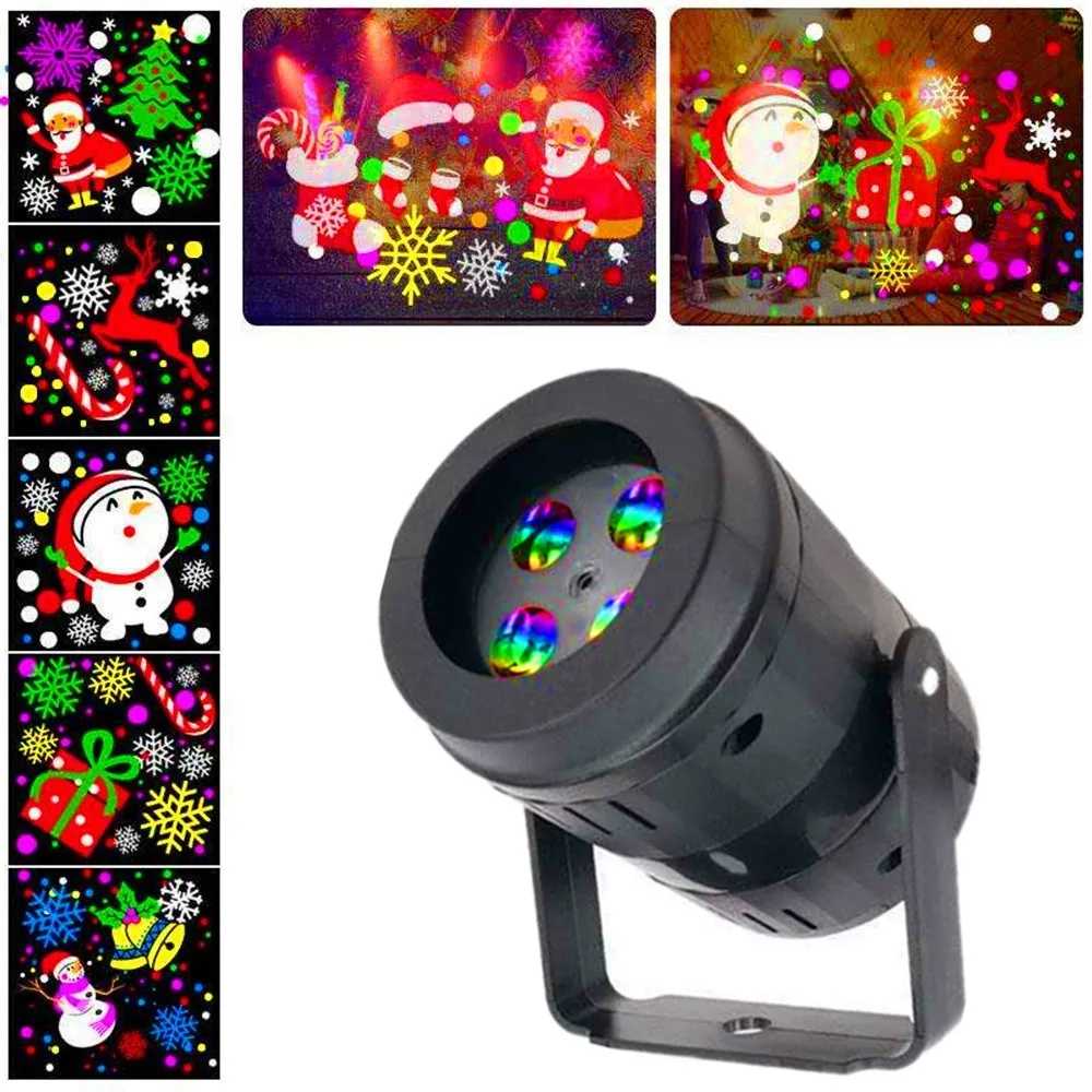 

20 Patterns New Year Christmas Decoration LED Laser Projector Light Snowflake Elk Projection Lamp Stage Indoor Lighting Decor