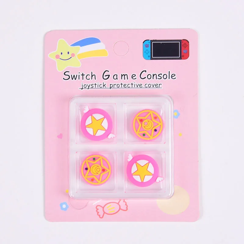 

4Pcs/Sets Cartoon Cute Joystick Cover For Nintendo Switch Game Console Joy Cons Protector Case Grip Cap Gamepad Thumbstick Cover