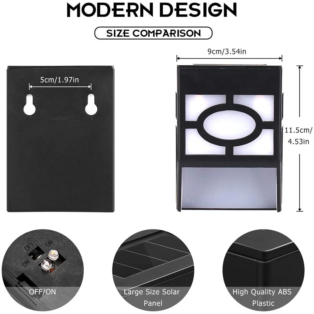 

Solar Lights Outdoor Solar LED Wall Lights Solar Fence Post Lights For Outdoor Deck Garden Patio Yard Stairs Landscape Lighting