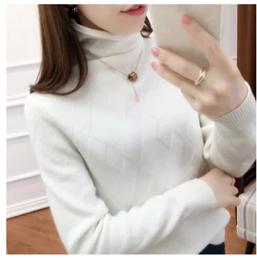 

Autumn and winter new high-neck fashion woolen sweater women thick sweater pullover short solid color sweater size