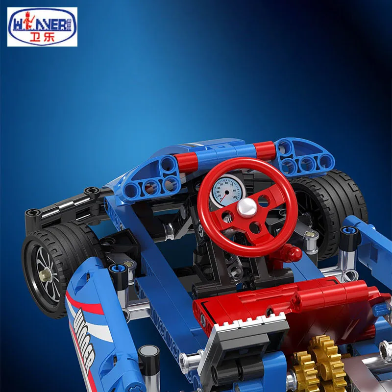 1:8 строительные блоки Technic City Racing Car Kart автомобиль обучающий DIY 371 шт Кирпичи