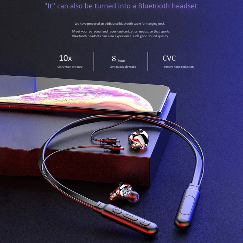 M2 Sports Bluetooth Headset Neck-Mounted HIFI Stereo 4D CVC with Detachable Cable | Электроника