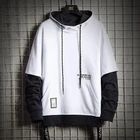 Мужская толстовка в стиле Харадзюку, повседневная кофта с капюшоном, Мужская толстовка в стиле пэчворк, модная уличная одежда, мужской пуловер, одежда 5XL, 2022