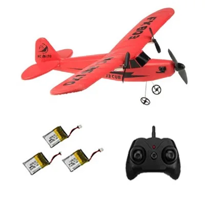 Red with 3 battery Горячий в США Начинающих Пульт Дистанционного Управления Самолета RC Самолета Расстояние 150 метров Пена Планер Самолет Хорошая Игрушка Легко Летать Подходит для Детей и Взрослых Добавить Батарею Летать Больше время - Цвет: Red with 3 battery