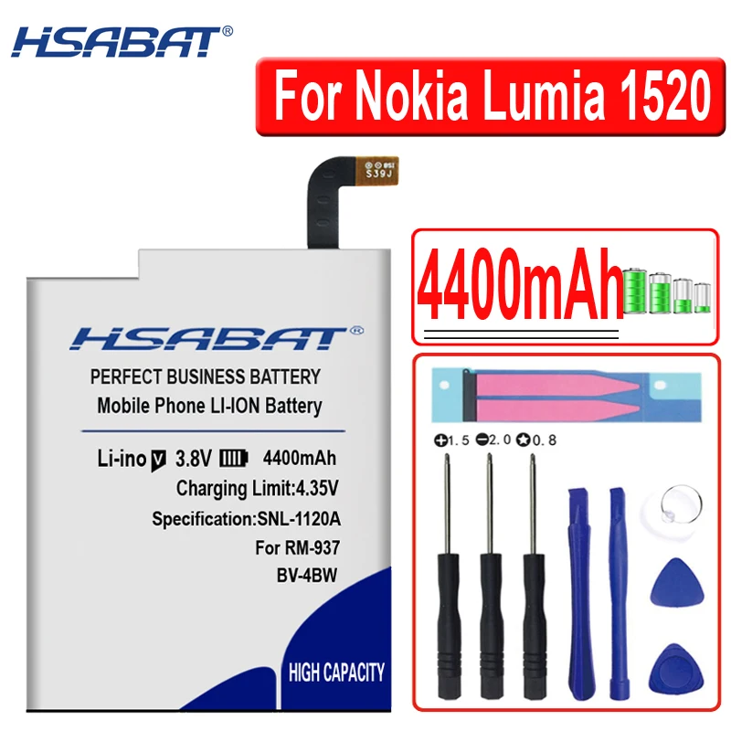 HSABAT BV-4BW аккумулятор 4400 мАч для Nokia Lumia 1520 MARS Phablet RM-937 Bea Lumia1520