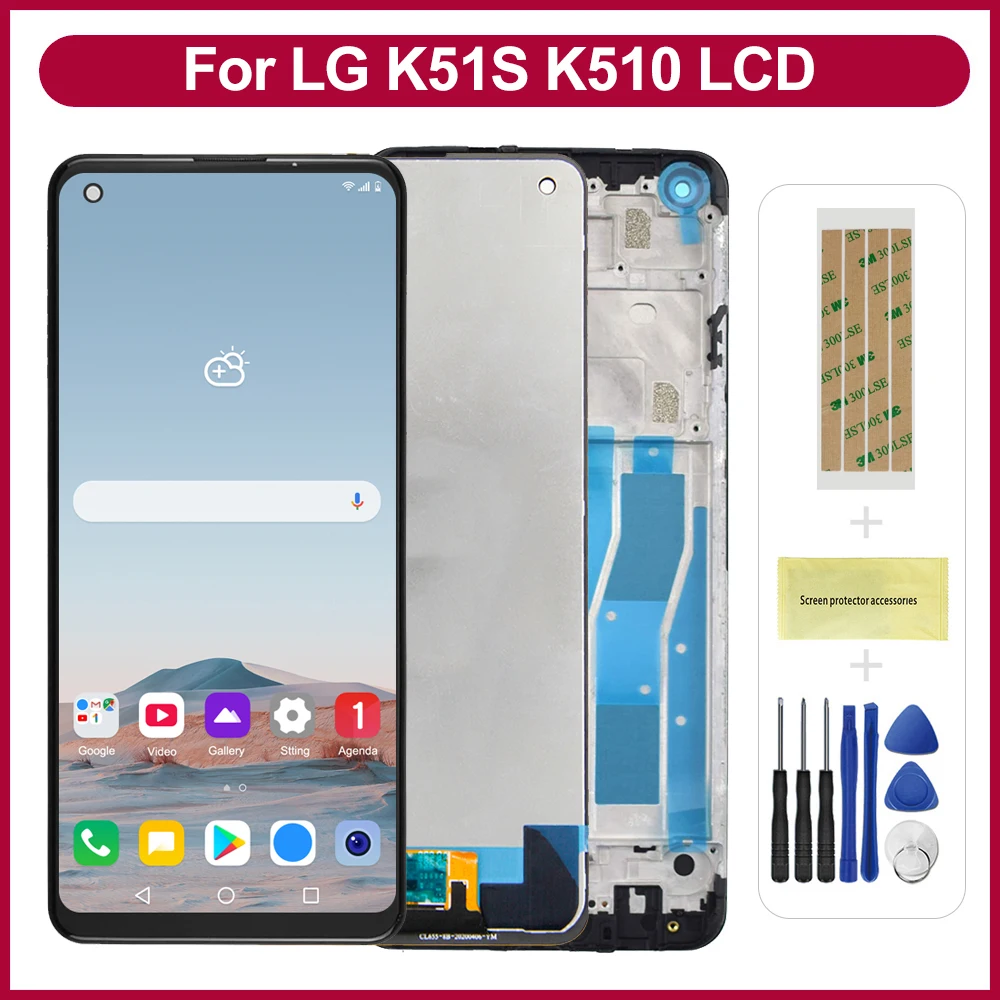 Оригинальный ЖК-дисплей 6,55 дюйма для LG K51S с рамкой LMK510EMW, LM-K510EMW дисплей Стандартный запасной аксессуар