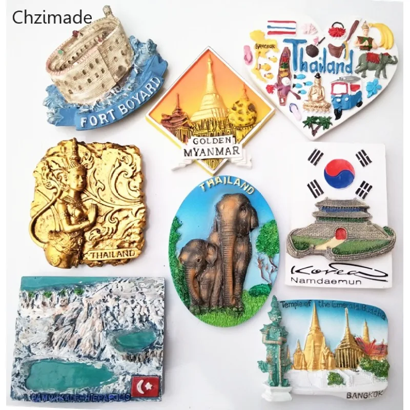 Сувениры Lychee Life World для путешествий магниты на холодильник из бирманской смолы с