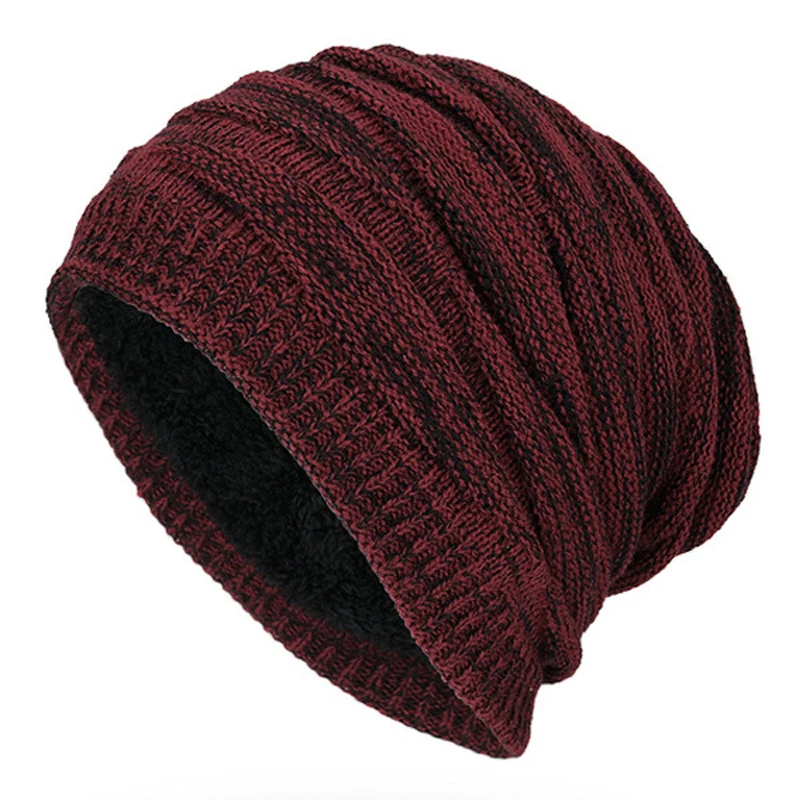 Зимние теплые вязаные шапки ELIfashion для мужчин и женщин повседневная бархатная