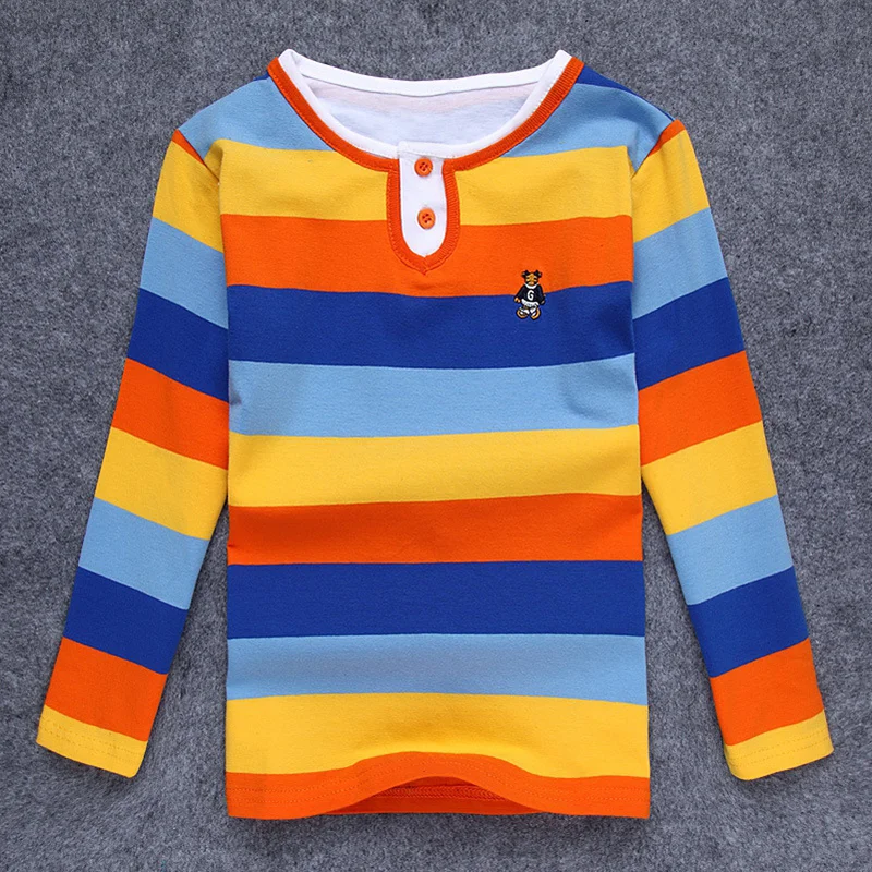 Футболка поло Повседневные рубашки для мальчиков детская одежда в полоску топы