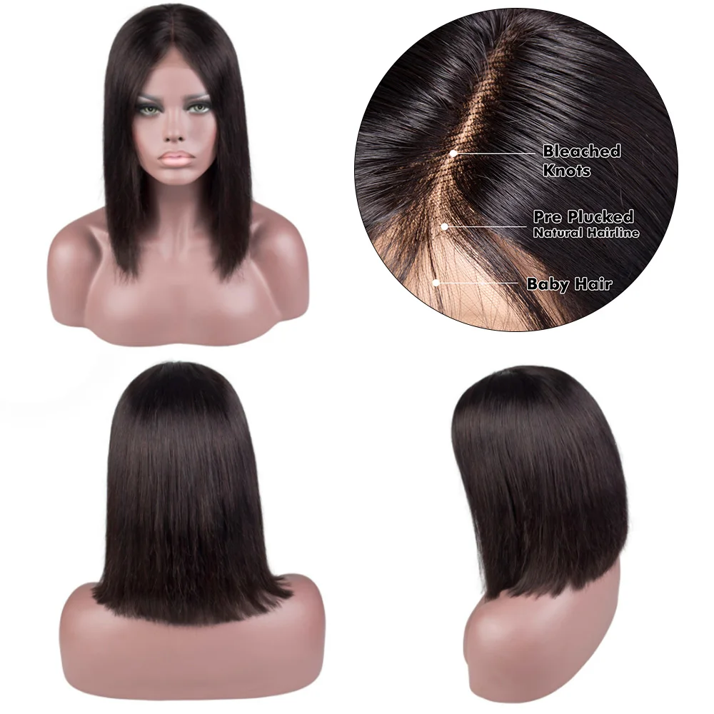 Короткие человеческие волосы на шнурках для чернокожих женщин бразильские