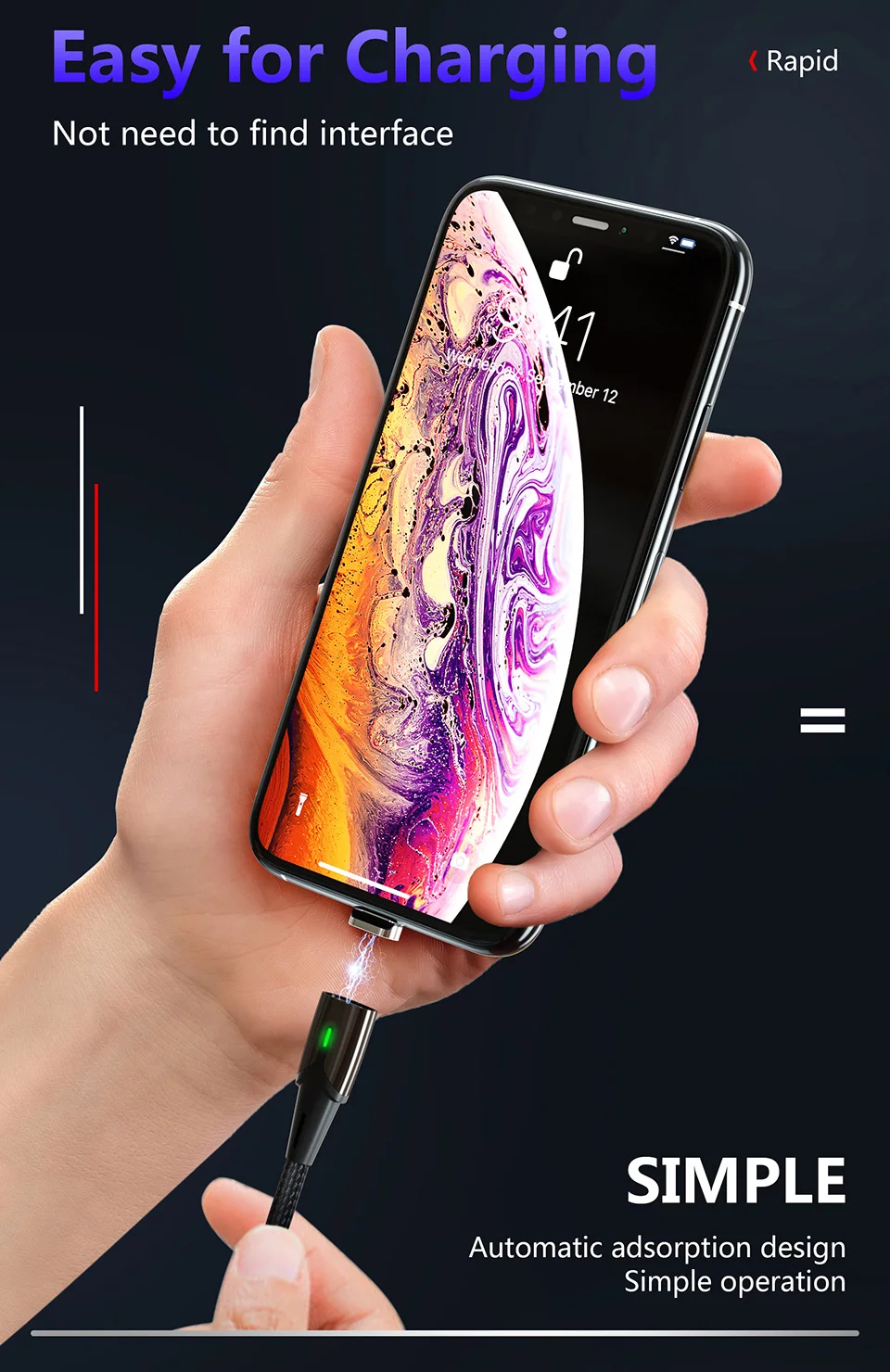 Магнитный зарядный кабель Micro Usb MANTIS 3m 2m 1m для Iphone samsung светодиодный магнитный кабель синхронизации данных 3A кабель быстрой зарядки type C