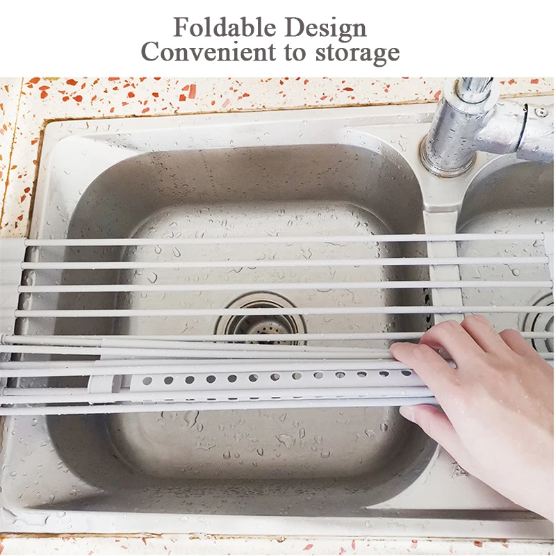 Полка для слива складная кухонная сушилка сушки фруктов и овощей с подвесной