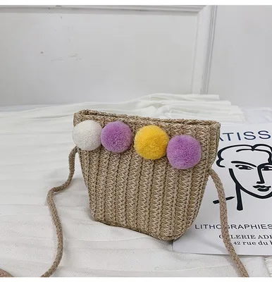 2019 новая зимняя соломенная сумка в этническом стиле с кисточками детская мини