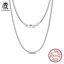 ORSA JEWELS Italian 1.0mm Round Snake Chain 925 Sterling Silver Necklace for Men Silver Necklaces Chains Women Jewelry SC09