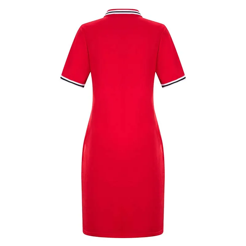 

Women's Dress 2021 Summer Solid Color Korean Style Young and Middle-Aged Lapel Short Sleeve Fashion Long Skirt