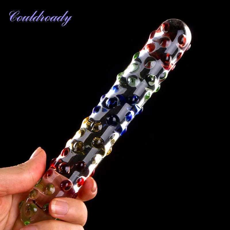 Красочный хрустальный фаллоимитатор из пирекса массажер простаты анальная