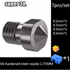 Сопло Ideaformer из закаленной стали, 7 шт.компл., V6, 1,75 мм, Резьба M6 для печати, PEI PEEK или детали для 3D-принтера из углеродного волокна