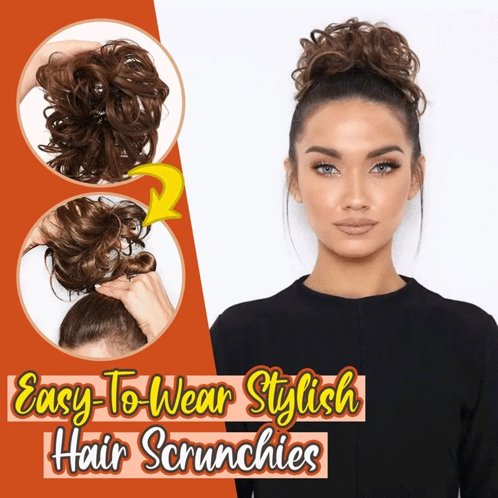 

Heat Resistant Synthetic Hair Elastic Chignon Hairpiece Curly Bun Natural Chignon Hair Extension Women Hair Circle Elastics#y30
