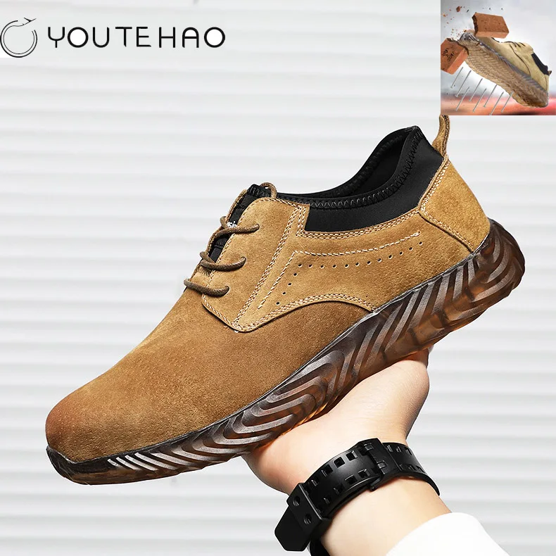 Plus size46 Lightweight bulletproof bottom breathable summer fashion safety shoes anti-impact protection welding work | Обувь