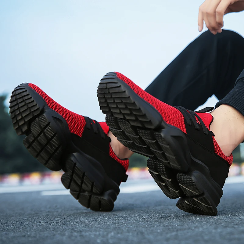 

2020 Fashion men breathable running comfortable anti slip male soft trainers sport shoes casual chunky sneakers for men