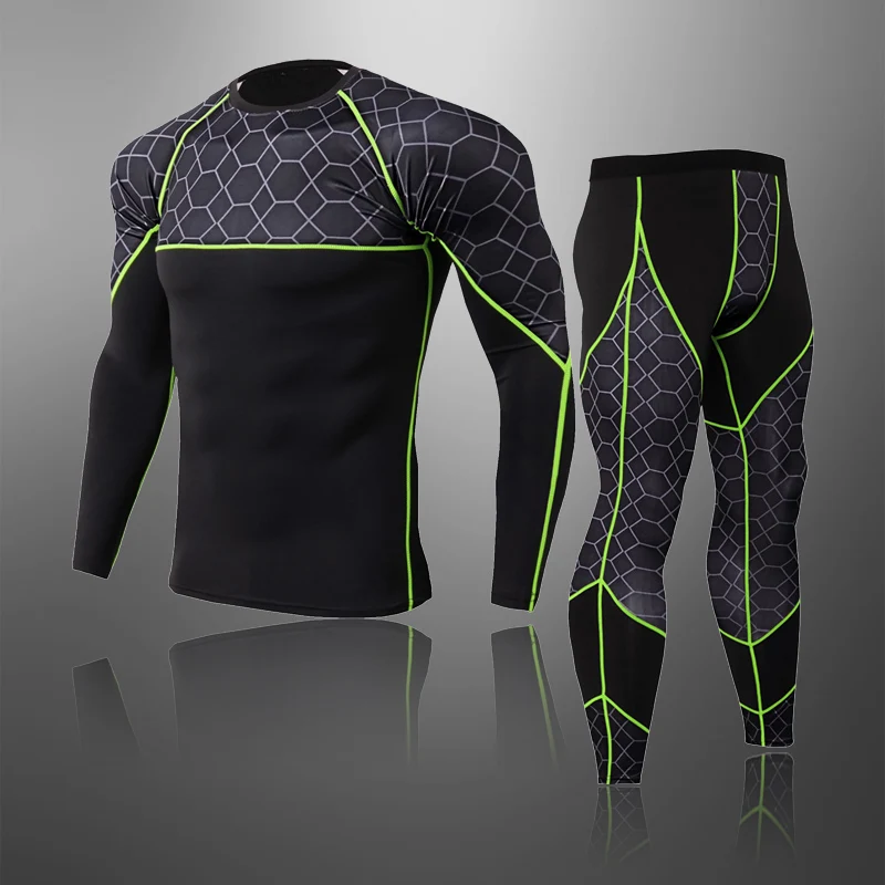 

Track Suit Men Sports Sets Jiu Jitsu Rash Guard Gym Joggers Quick Dry Running T Shirt Men Leggings Fitness Warm Men's Tracksuit
