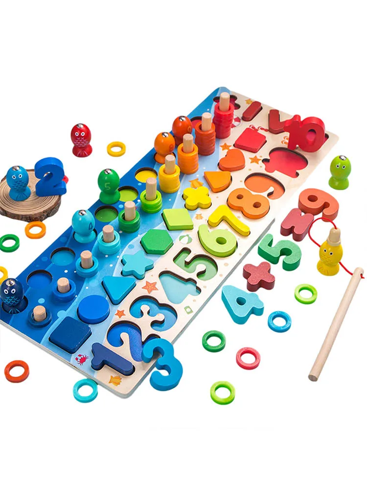 

Деревянные Обучающие строительные блоки Монтессори в форме цифр, игрушки для детей D50