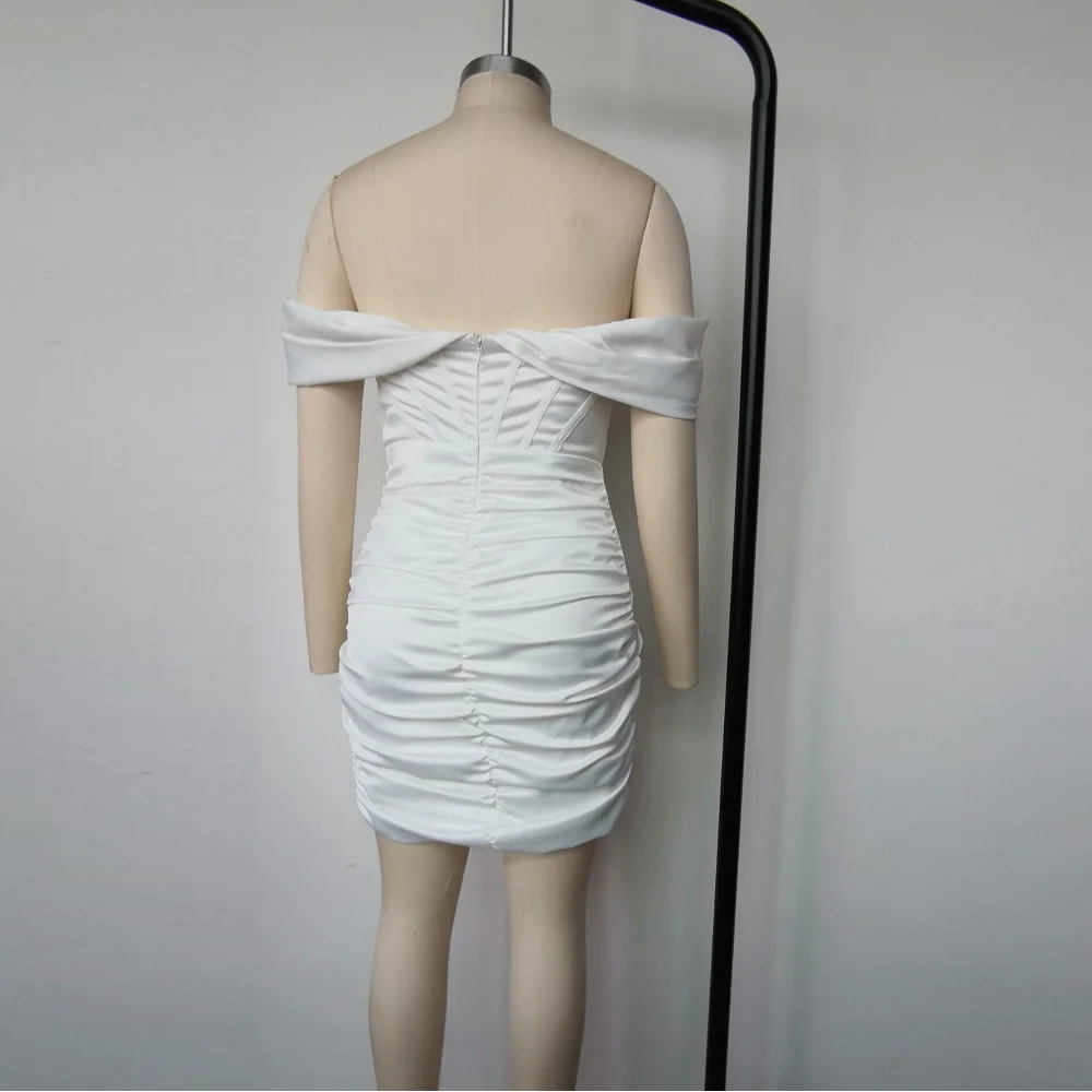 Новинка 2020 г. модное Великолепное Белое Женское платье с открытыми плечами и