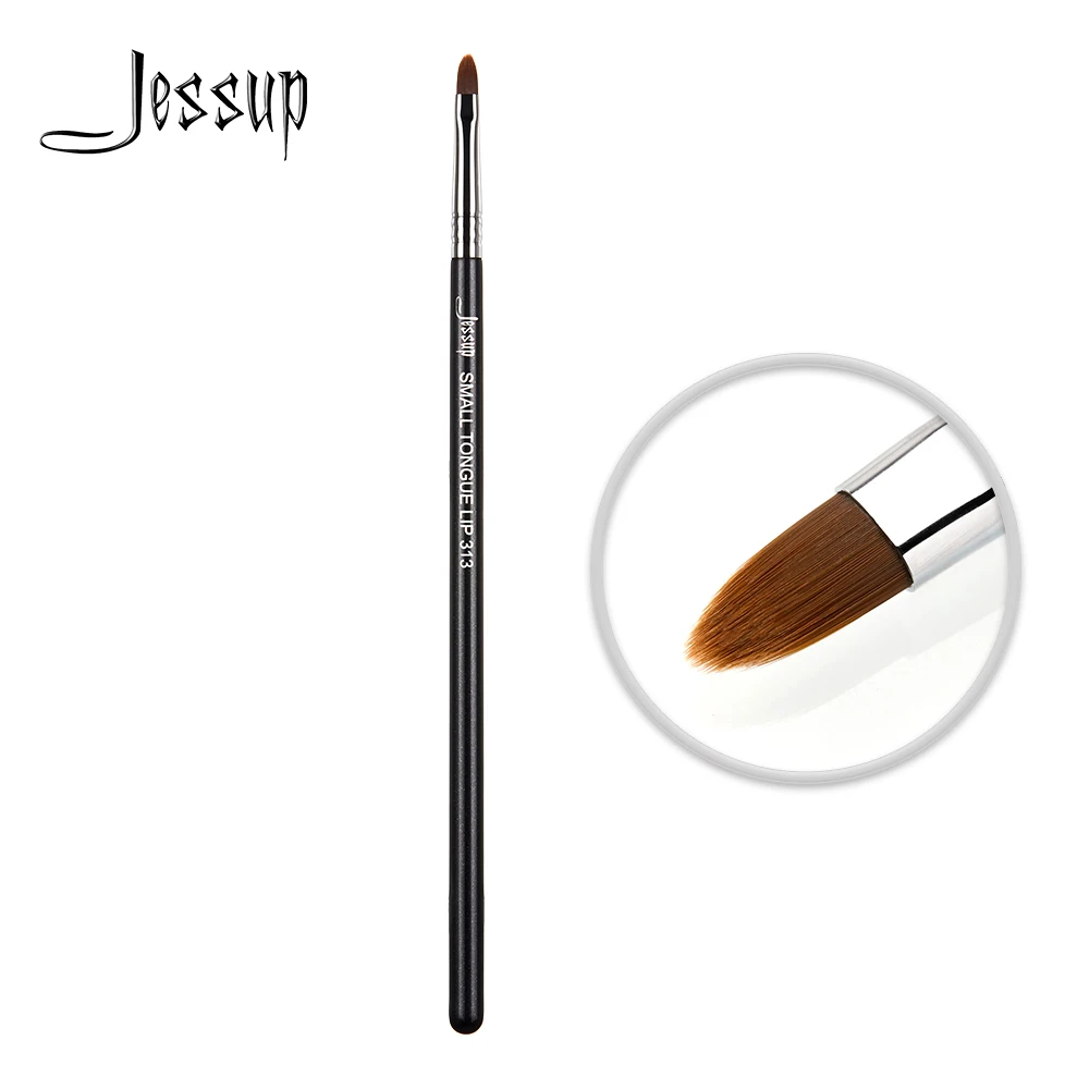 Jessup Professional Lip Makeup Brush Black/Silver Synthetic Hair Single Cosmetics Make Up Brush SMALL TONGUE LIP-313