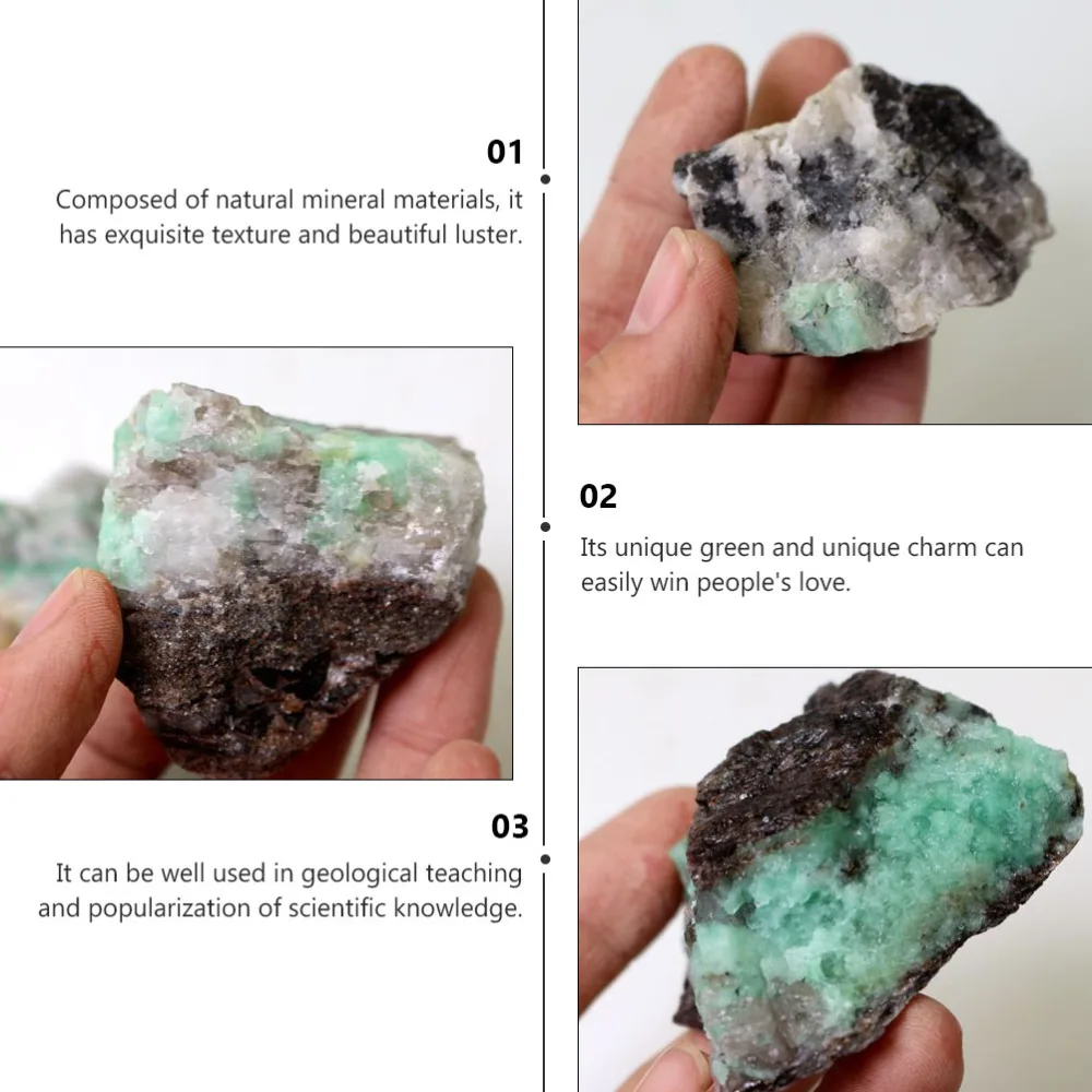 

1pc Natural Emerald Ore Samples Beautiful Rough Ore Specimen for Teaching