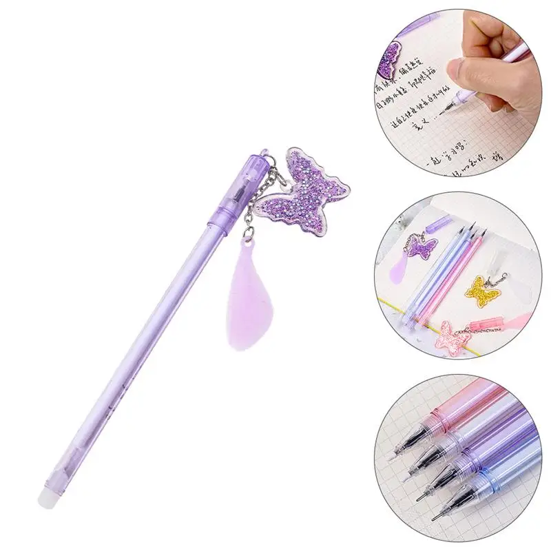 

10pcs Butterfly Pendant Gel Pen Ink Neutral Pens Writing Pen (Random Style)