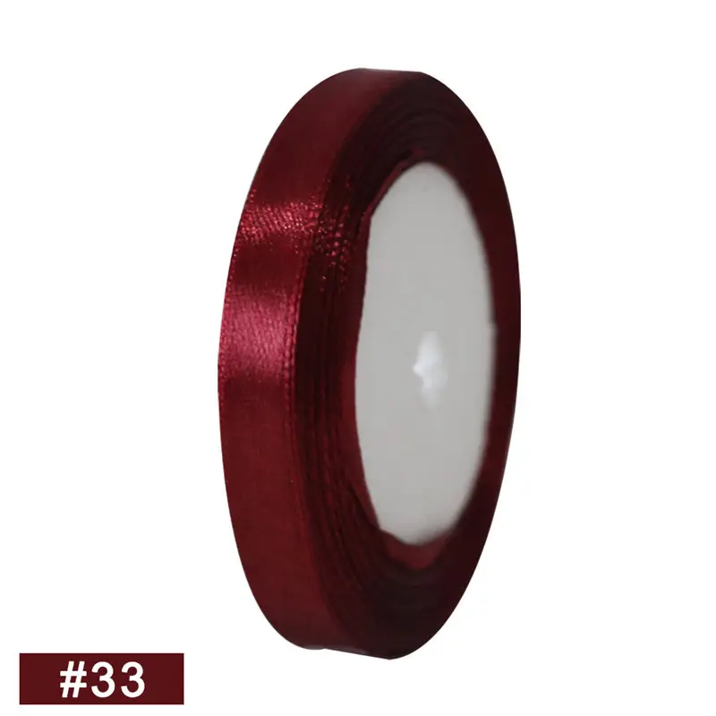 33 winered 25 ярдов атласный Свадебный букет атласная лента DIY Искусственные Шелковые Розы товары для рукоделия Швейные аксессуары Скрапбукинг материал D1 - Цвет: 33 winered