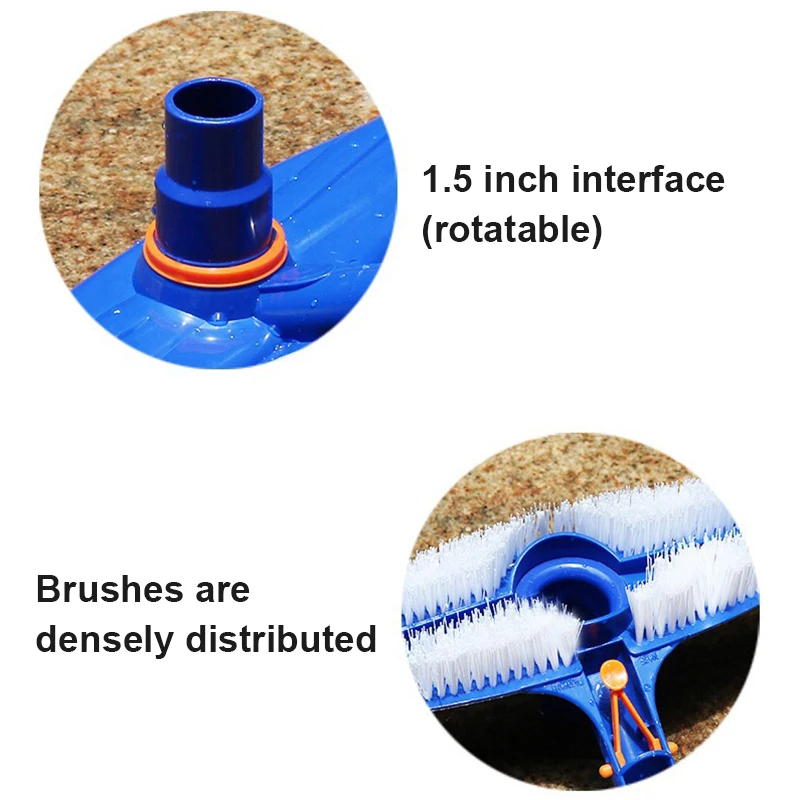 

Hot 19 Inch Swimming Pool Cleaning Brush Head Pond Wall Floor Broom Cleaner Tool DO2