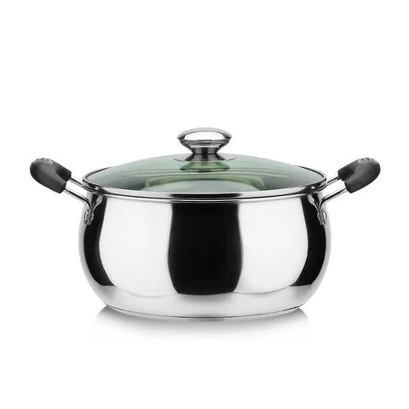 Суповая кастрюля из нержавеющей стали утолщенная маленькая зеркальная для