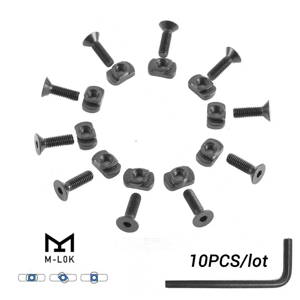 

10 шт./лот металлический винт, Тактический Защитный рельс, секции, военный винт и гайка, замена для охотничьего оружия, аксессуары
