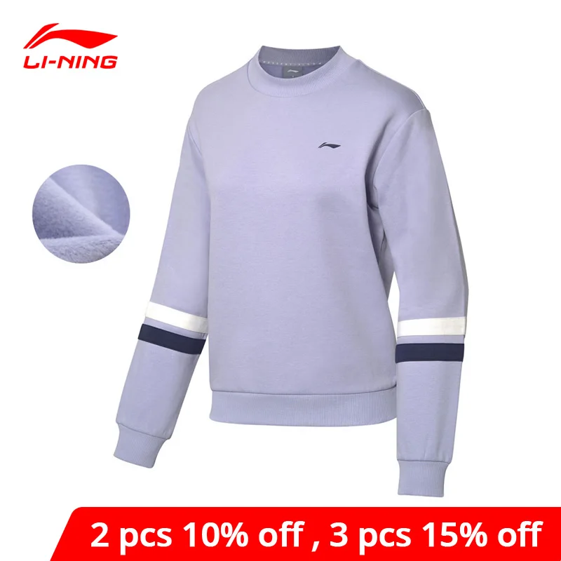 Женская тренировочная флисовая толстовка Li-Ning теплые спортивные свитера из 69%