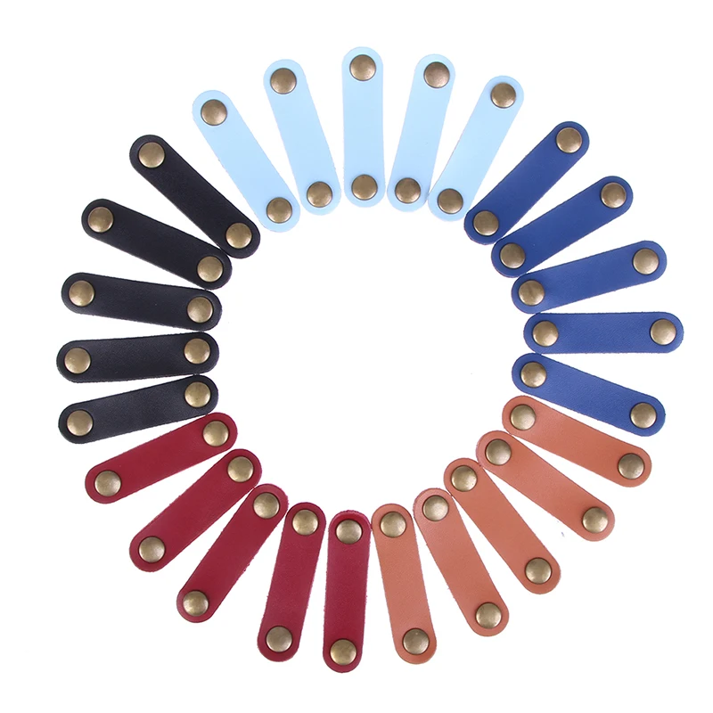 5 шт. держатель для кабеля органайзер намотка натуральная кожа наушники