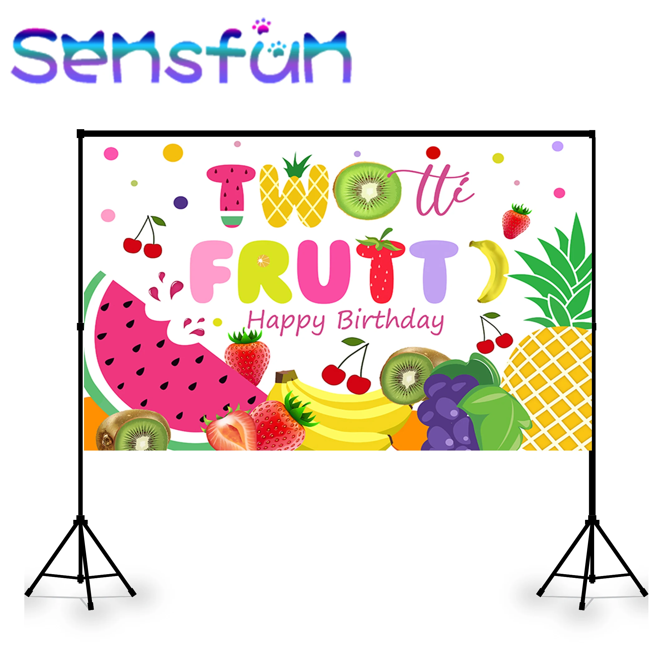 

Twotti Frutti Backdrop Tropical Fruit Birthday Party Photo Background Watermelon Pineapple Baby Shower Photo Studio Vinyl