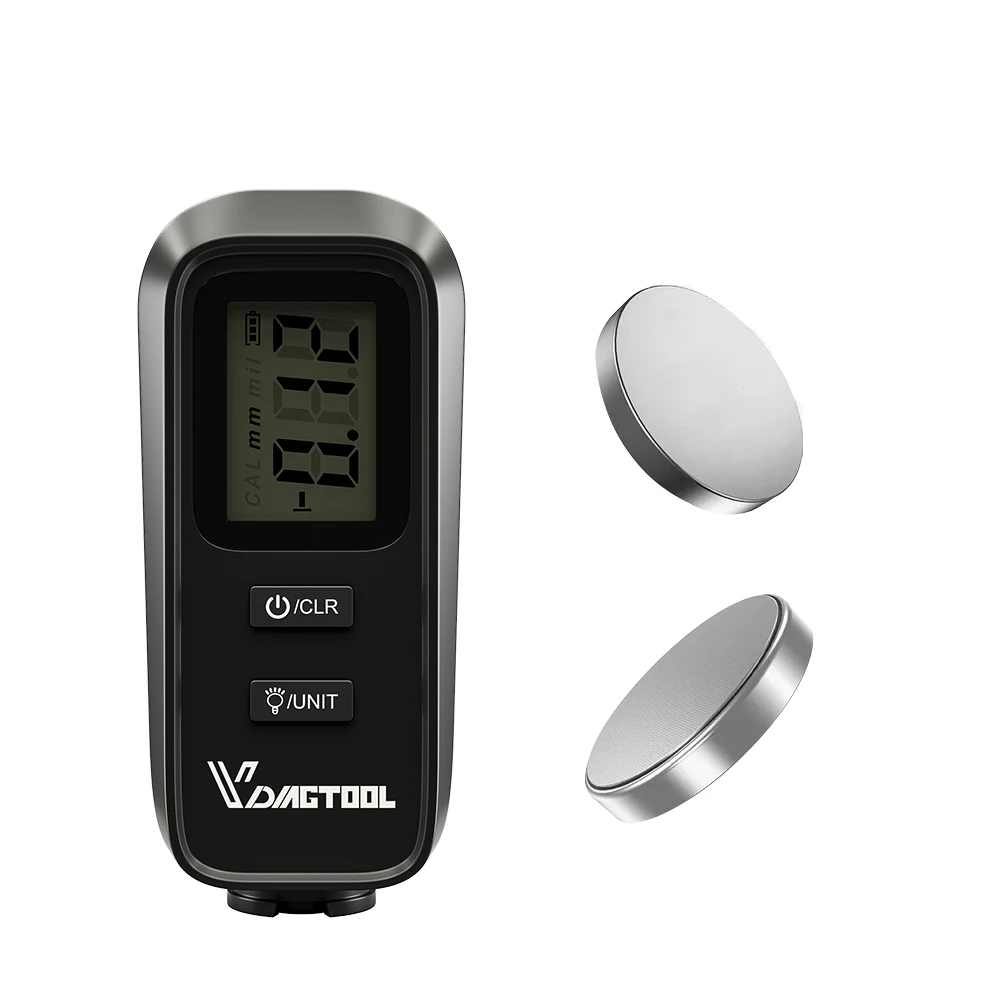 With Battery VDIAGTOOL Автомобильная Краска Тестер ЖК-Дисплей Подсветка Толщиномер Покрытий Автомобильный Толщиномер Толщиномер автомобилей - Color: With Battery